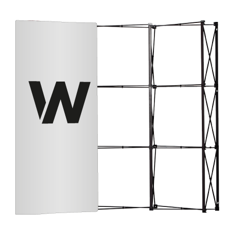 Pop-Up Faltwand | 3 x 3 Felder gebogen | einseitig bedruckt