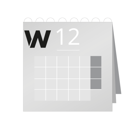 12 Blatt Wandkalender mit Deckblatt